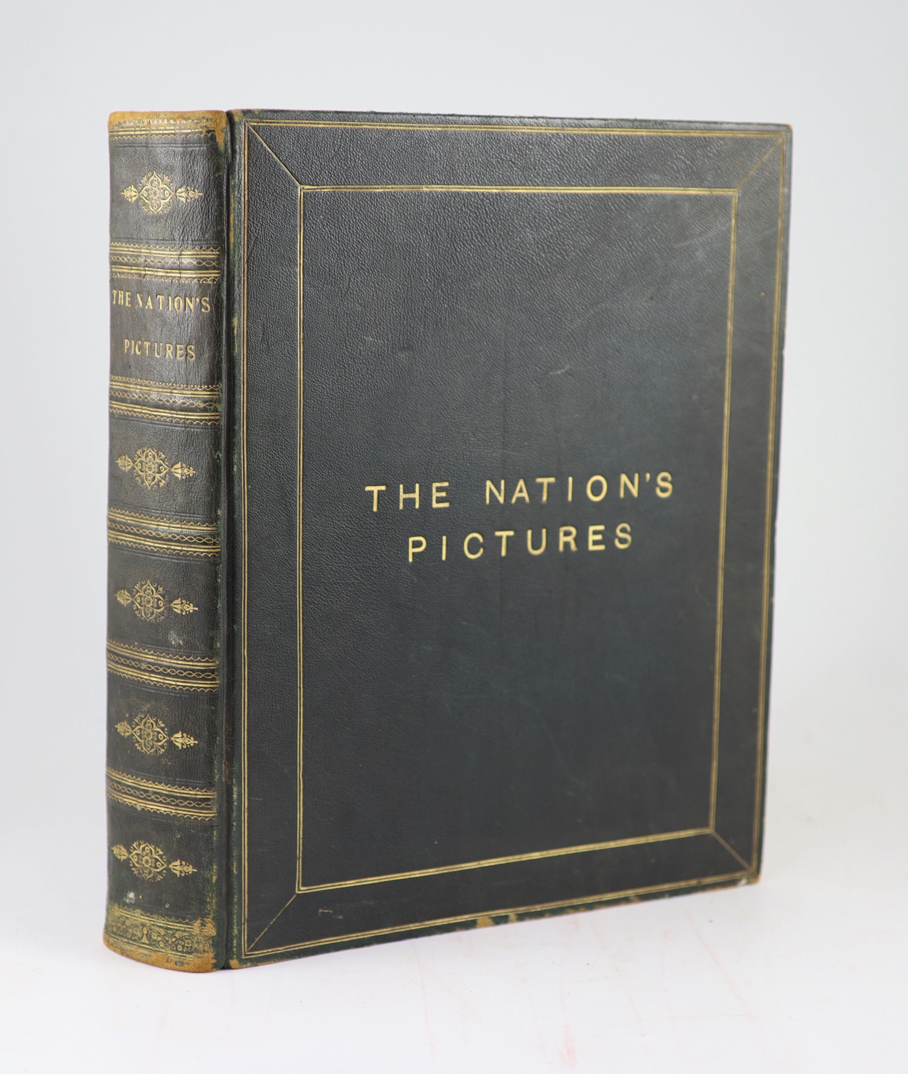 Nations - The Nations Pictures. A selection from the finest modern paintings in the public galleries of Great Britain reproduced in colour. Consisting of 96 plates of photographs, each with a descriptive guard. Gilt pane